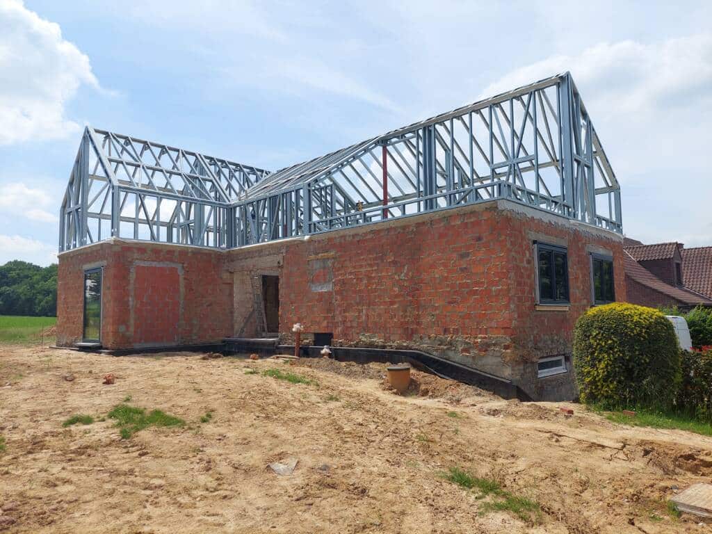 Rehausse - structure métallique - Moduhome - Entreprise générale de construction à Tournai