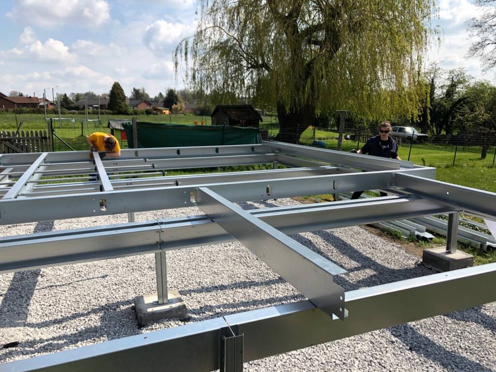 Ossature de terrasse ModuHome en acier formé à froid.